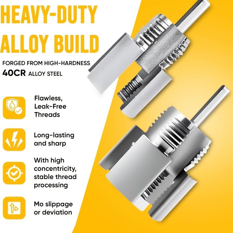 POWER LAND Heavy Duty 7pcs Alloy Pipe Threading Tool Set Silvery Grey - Image 4