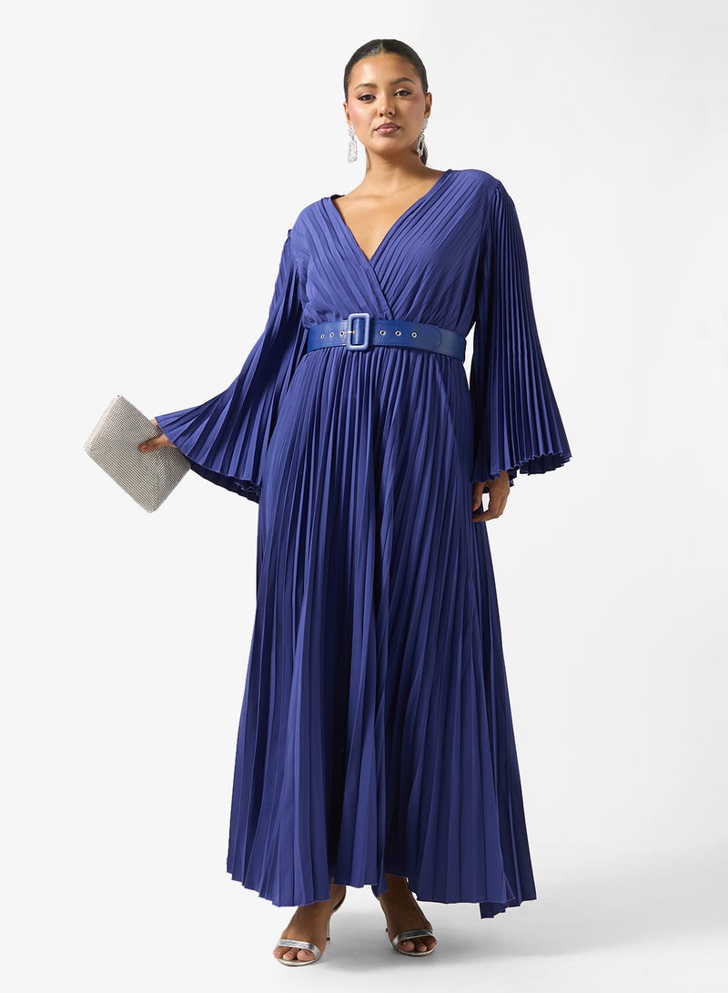 Ella Plus Belted Dress With Pleats - Image 4