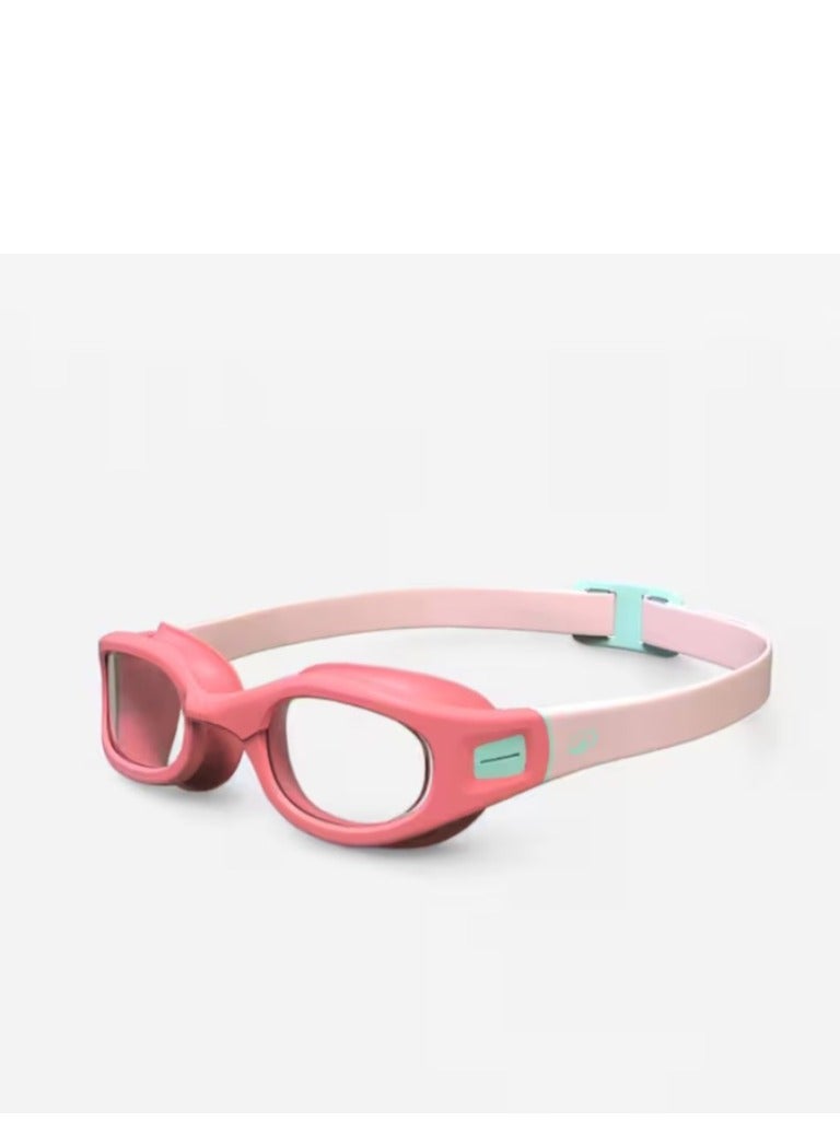 NABAIJI SOFT Swimming Goggles – Clear Lenses – Small Size – Anti-Fog & UV Protection – Pink/Turquoise – Comfortable Fit for Kids - Image 1