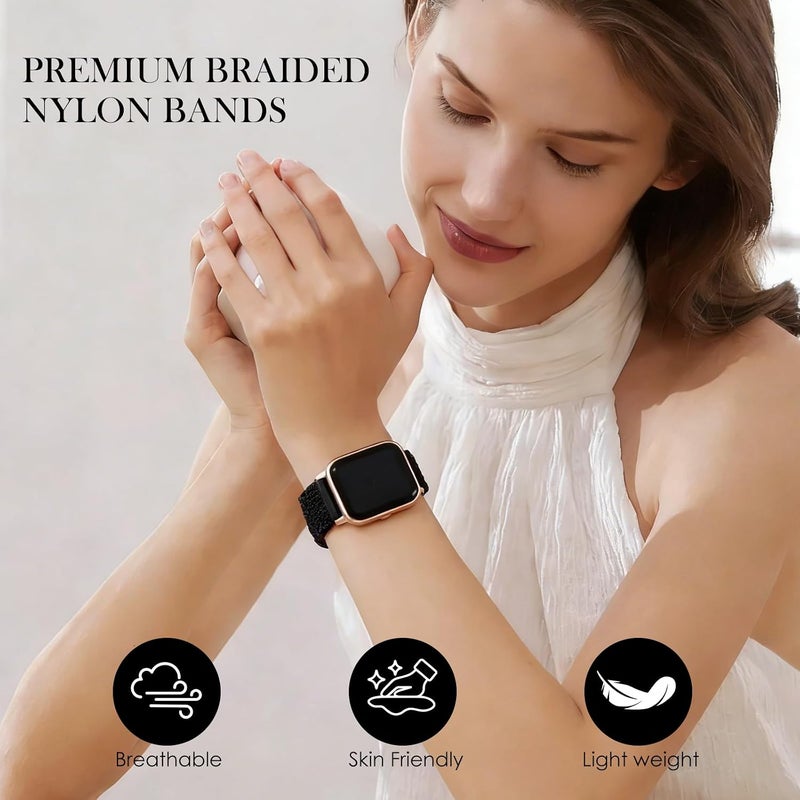 مجموعة من 6 أحزمة قماشية متوافقة مع ساعات Amazfit Cheetah 2 Pro/Active 3 Premium/Active 2/Active 2 Square/Active/2 Ultra/Bip U Pro/Bip 3/3 Pro/GTS 4/3/2/1 الذكية، حزام بديل ناعم وجيد التهوية - Image 4