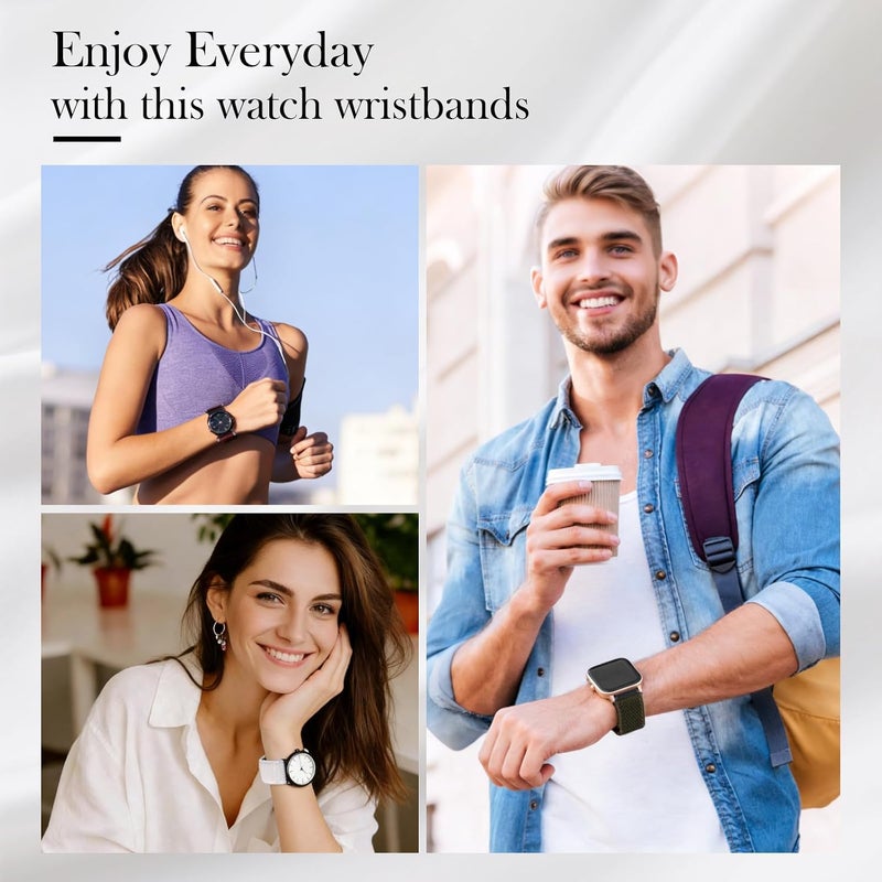 مجموعة من 6 أحزمة قماشية متوافقة مع ساعات Amazfit Cheetah 2 Pro/Active 3 Premium/Active 2/Active 2 Square/Active/2 Ultra/Bip U Pro/Bip 3/3 Pro/GTS 4/3/2/1 الذكية، حزام بديل ناعم وجيد التهوية - Image 5