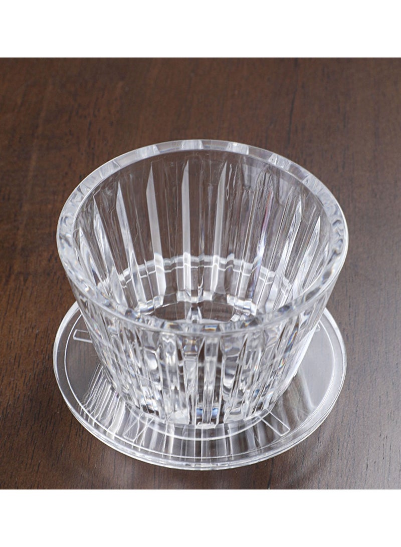 TDAO Wave Type Plastic Coffee Dripper/Cake Dripper Cup, 1~4 Cup Plastic Pour Over Coffee Dripper, Coffee Maker, Ceramic Slow Brewing Accessories for Home, Cafe, Restaurants, Strong Flavor Brewer Clear - Image 2