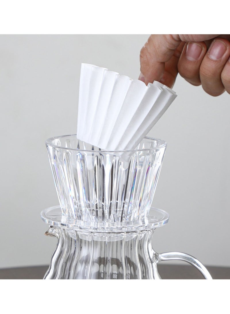 TDAO Wave Type Plastic Coffee Dripper/Cake Dripper Cup, 1~4 Cup Plastic Pour Over Coffee Dripper, Coffee Maker, Ceramic Slow Brewing Accessories for Home, Cafe, Restaurants, Strong Flavor Brewer Clear - Image 5