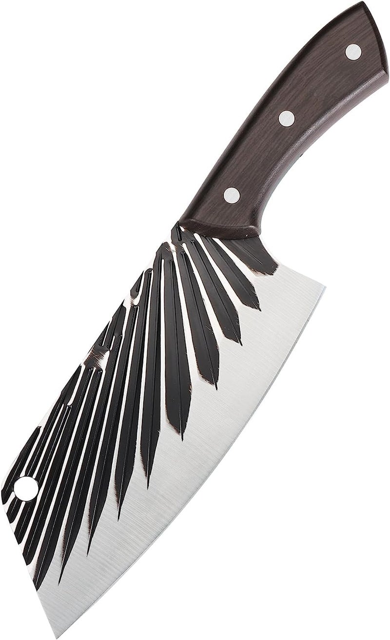 Agabani Meat Cleaver Knife, Professional Chopping Knife with Heavy Duty Blade and Black Handle, German Military Grade Composite Steel, Chinese Chef's Cutting Knife for Home Kitchen & Restaurant - Image 1