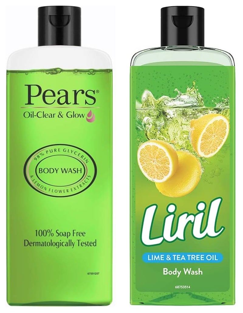 Liril Lemon and Tea Tree Oil Body Wash 250 ml Pears Oil Clear and Glow Shower Gel 250ml - Image 1