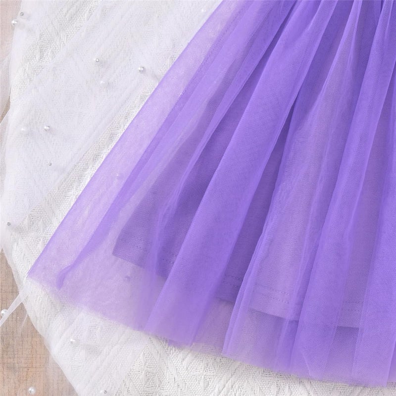 CPEI 4th Birthday Outfit Girl,4 Year Old Fourth Four Shirt Skirt Outfit for Toddler Girls (Purple, 4T) - Image 5