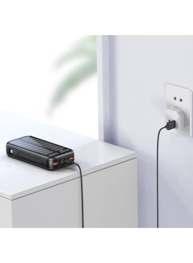 GreenLion Green Lion PD2OW Solar 2 Power Bank, 2x QC 3.0 Output, 20W Power Delivery Output, 20000mAh Battery Capacity, Overvoltage Protection, Short Circuit Protection, Black - Image 4