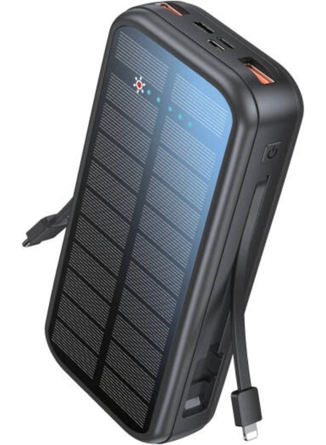 GreenLion Green Lion PD2OW Solar 2 Power Bank, 2x QC 3.0 Output, 20W Power Delivery Output, 20000mAh Battery Capacity, Overvoltage Protection, Short Circuit Protection, Black - Image 3