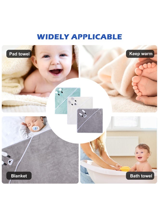 Bukela Baby Bath Towel with Closed Eyes – Blue Dog + Gray Elephant, 2 Designs, Soft Cotton Hooded Towel - Image 2