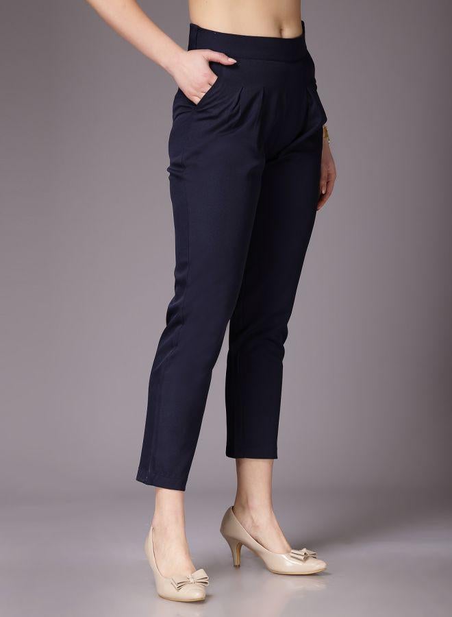 Freehand Women Regular Fit Solid Mid-Rise Pleated Pants - Image 4