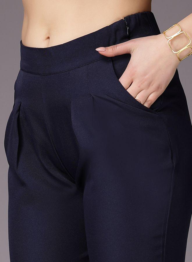 Freehand Women Regular Fit Solid Mid-Rise Pleated Pants - Image 5