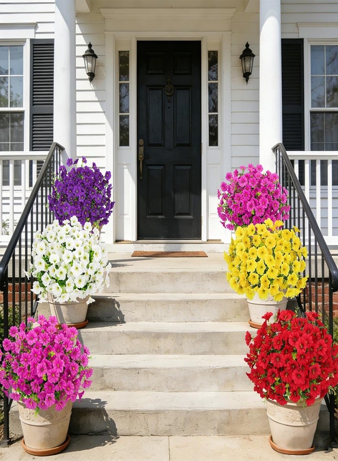 Besteek 20 Bundles Artificial Flowers for Outdoors, Fake Flower UV Resistant Silk Morning Glory Petunias Eucalyptus Faux Plants for Outside Planter Vase Garden Yard Porch Window Home Decor, Multicolor - Image 4