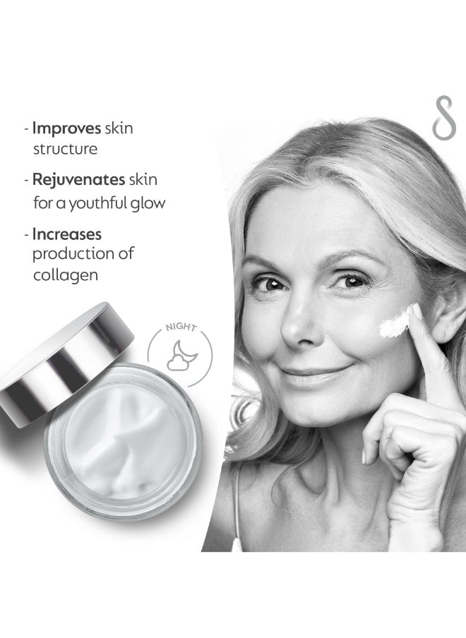 SWISS image Anti-Age 36+ Elasticity Boosting Night Cream 50 ml Reduces Appearance of Dark Circles, Wrinkles And Fine Lines Collagen boosting Cream for All Skin Types For Men And For Women  - Image 4