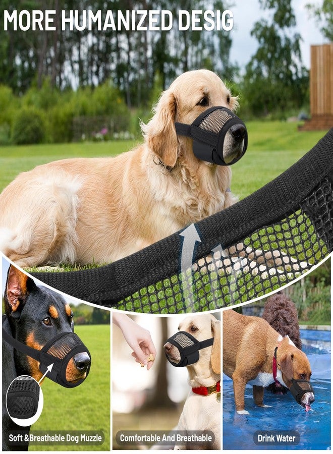 IHKFILAN كمامة للكلاب من IHKFILAN، كمامة ناعمة من النايلون قابلة للتهوية، مع حلقة شبكية قابلة للتعديل، تسمح باللهاث والشرب، تصميم مضاد للانزلاق مع حزام قابل للتعديل، مضاد للعض والنباح والمضغ (مقاس كبير) - Image 2