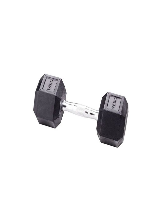 YORK Rubber Hex Dumbbell 35 Kg Black