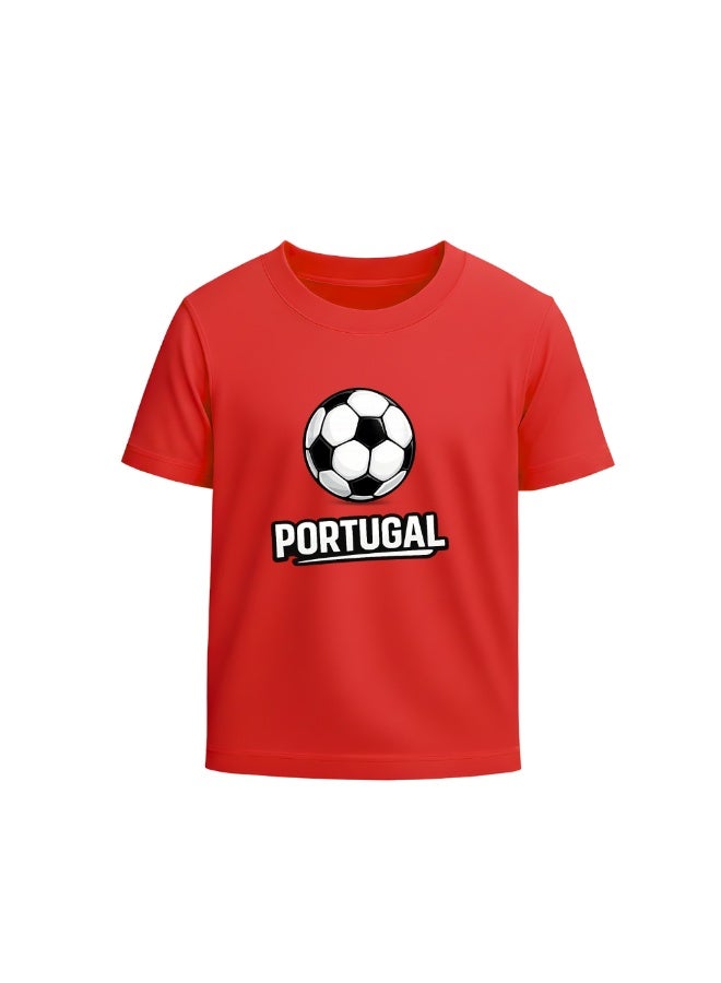 PRINTSHOP4ME Portugal Unisex Adult T-Shirt - Short Sleeve Round Neck Cotton Tshirt for Men and Women - Soft and Comfortable - Gift for Football Fans - Image 1