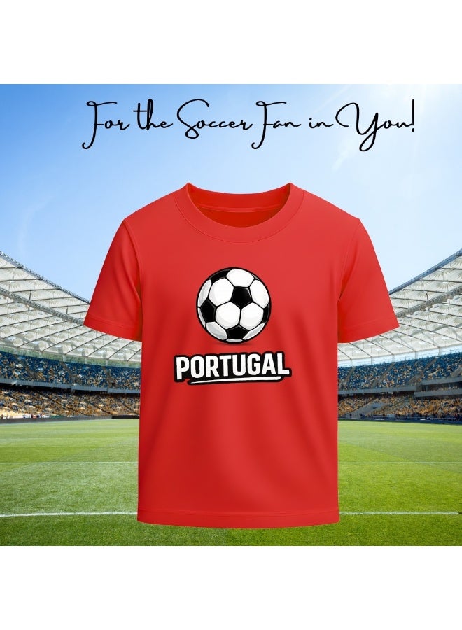 PRINTSHOP4ME Portugal Unisex Adult T-Shirt - Short Sleeve Round Neck Cotton Tshirt for Men and Women - Soft and Comfortable - Gift for Football Fans - Image 4