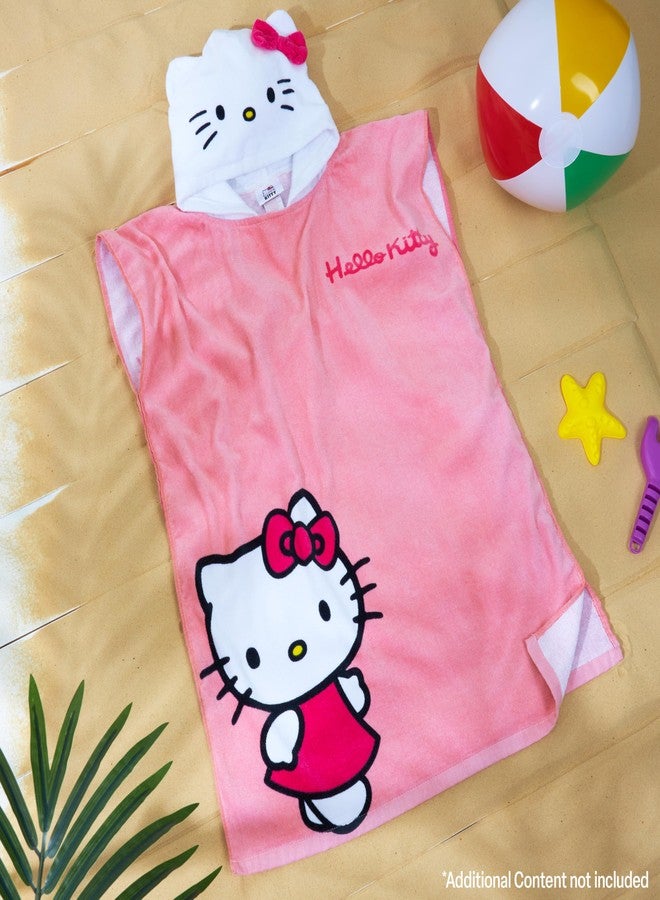 Hello Kitty Beach Towel with Hood for Girls Cinnamoroll Kuromi Kids Poncho Bath Towels Kawaii Beach Accessories Travel Essentials Girls Gifts (Pink Poncho Hello Kitty, 10-14 Years) - Image 5