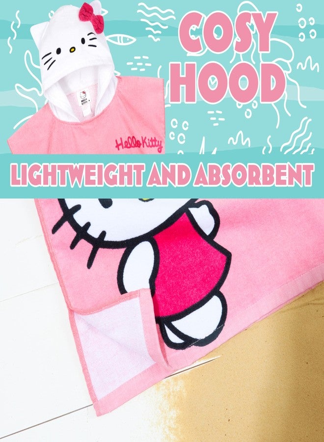 Hello Kitty Beach Towel with Hood for Girls Cinnamoroll Kuromi Kids Poncho Bath Towels Kawaii Beach Accessories Travel Essentials Girls Gifts (Pink Poncho Hello Kitty, 10-14 Years) - Image 4