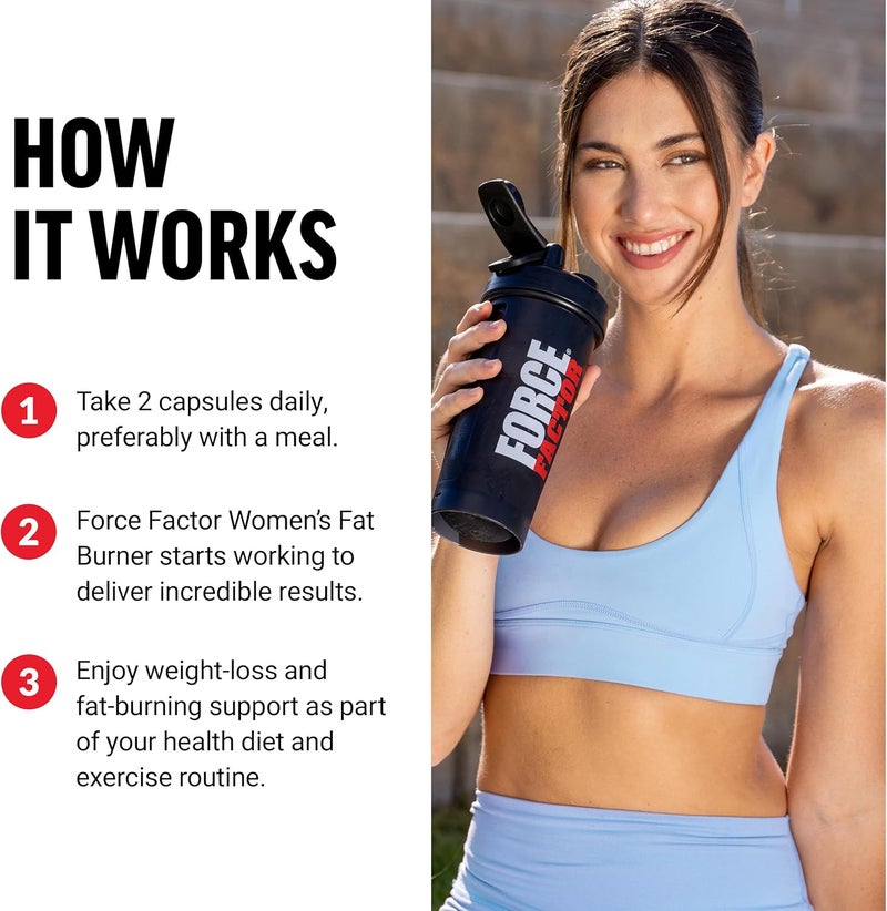 FORCE FACTOR Womens Fat Burner Metabolism Booster and WeightLoss Supplement Support Green Tea Fat Burner WeightLoss Pills to Help with Energy Diet and Exercise Vegan NonGMO 60 Capsules - Image 4