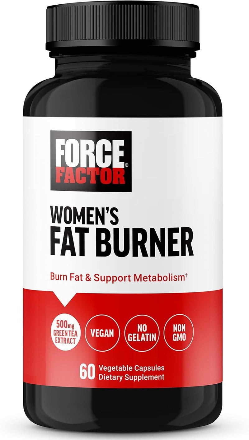 FORCE FACTOR Womens Fat Burner Metabolism Booster and WeightLoss Supplement Support Green Tea Fat Burner WeightLoss Pills to Help with Energy Diet and Exercise Vegan NonGMO 60 Capsules - Image 1
