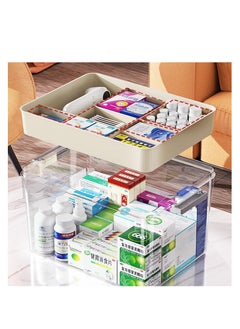 Premify Medicine Storage Box, Pills Organizer with Compartments & Handle, First Aid Kit Storage Case 36x24x19cm, Beeds/Toys/Jewelry Storage Organiser (Large)  - Image 3