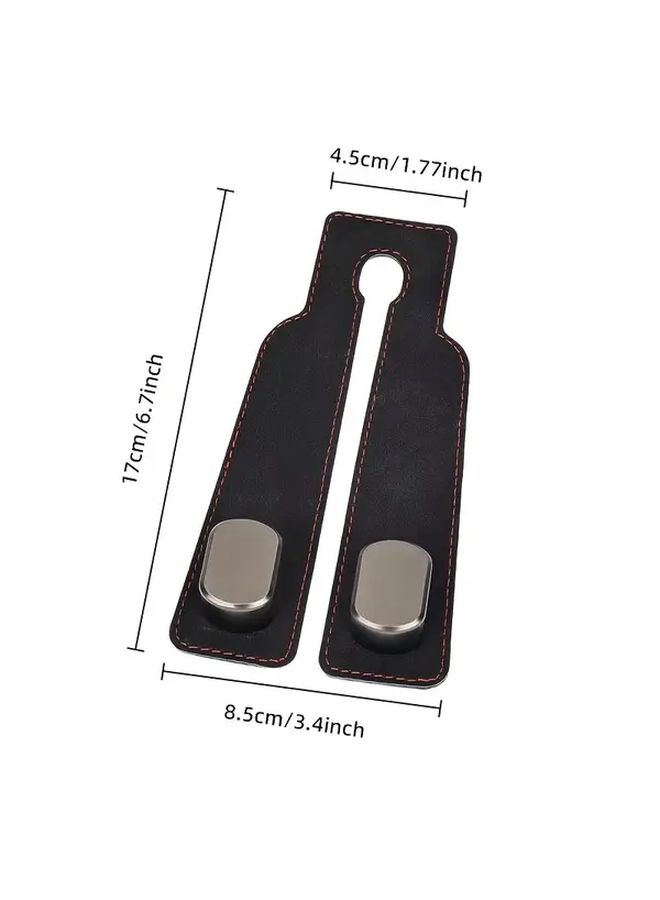 Headrest Car Hook Grey 4pcs PU Leather Seat Back Storage Hook Front Seat Organizer Handbags Hook Car Accessory - Image 2