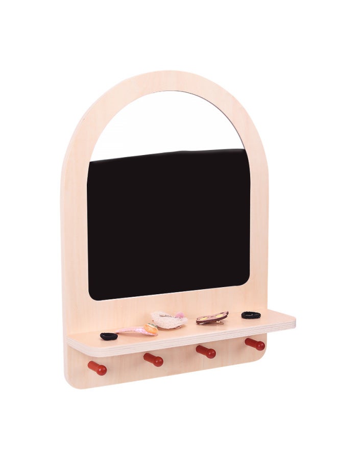 Children's Nordic-style Simulation Three-dimensional Hanging Wooden Makeup Mirror Dressing Table Makeup Accessories Ornaments Play Home Toys-Specifications:GB-Vertical Makeup Mirror  - Image 5