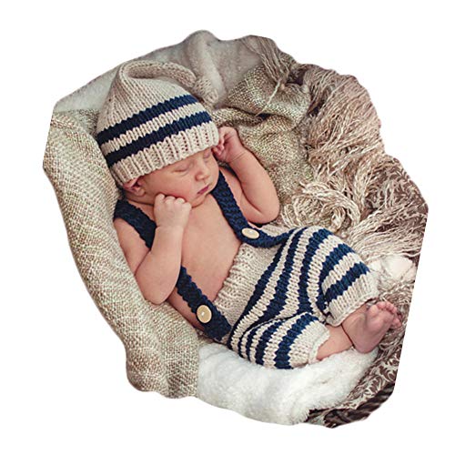 Vemonllas Fashion Newborn Boy Girl Baby Costume Outfits Photography Props Hat Pants - Image 1