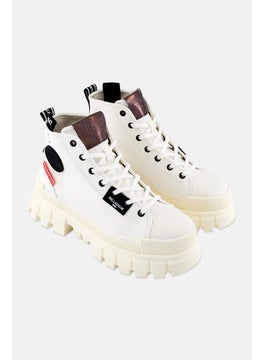 PALLADIUM Women Medium Revolt Hi Tx Lace Up Ankle Boots, White  - Image 1