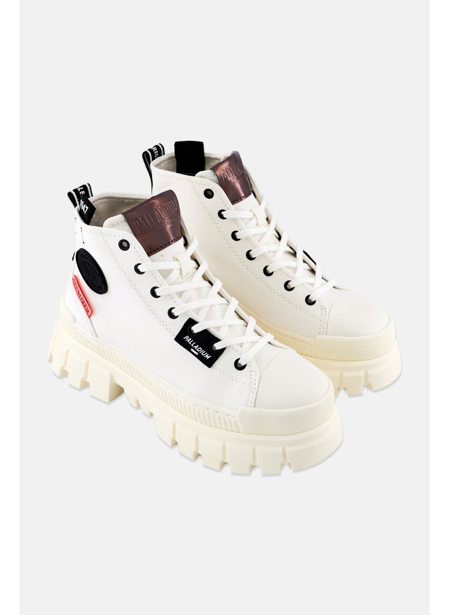 PALLADIUM Women Medium Revolt Hi Tx Lace Up Ankle Boots, White  - Image 1