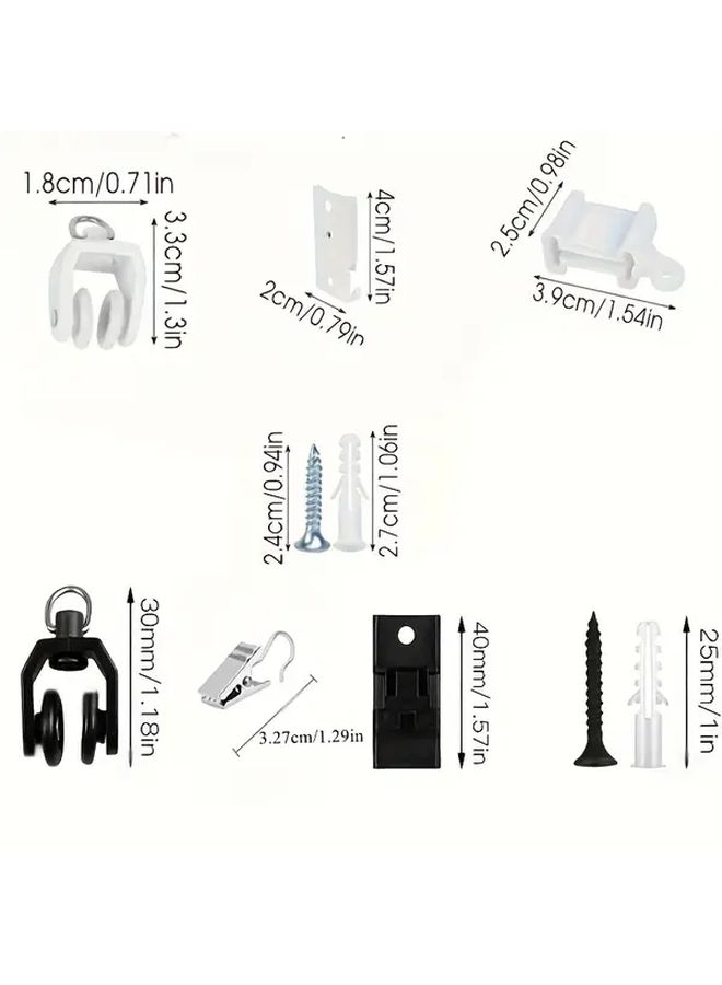 White 118.11 Inch Flexible Curtain Track Wall Ceiling Mount ABS - Image 3