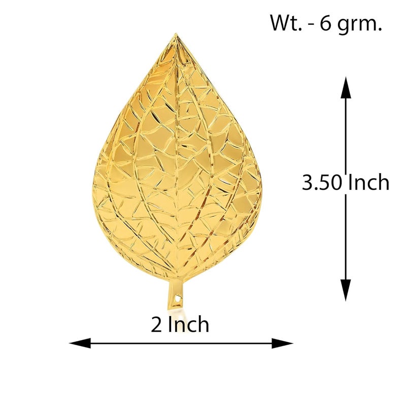 Memoir Brass Gold Plated Hindu Puja Item Pan patta Home Decor Diwali Pooja Article (HDSC5250) - Image 3