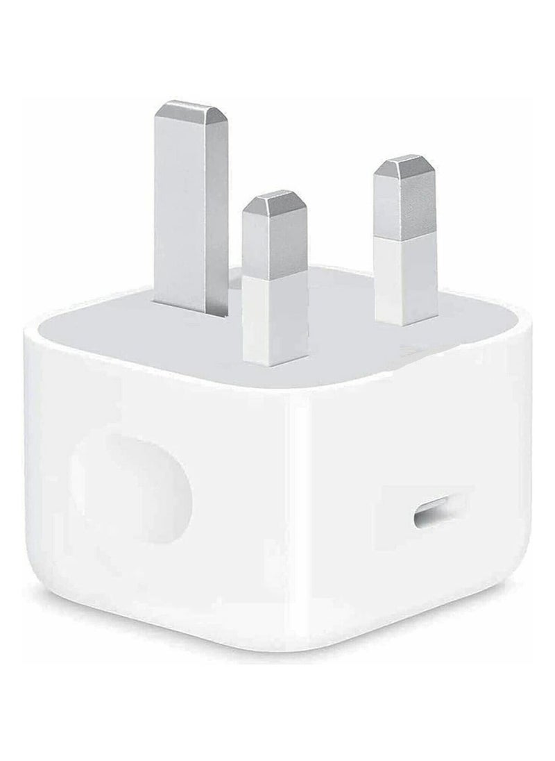 Denx - USB-C Power Adapter 20W Fast Charging Safe Portable Small Size USB C Wall Charger Plug UK Type C Power Adapter - Image 1