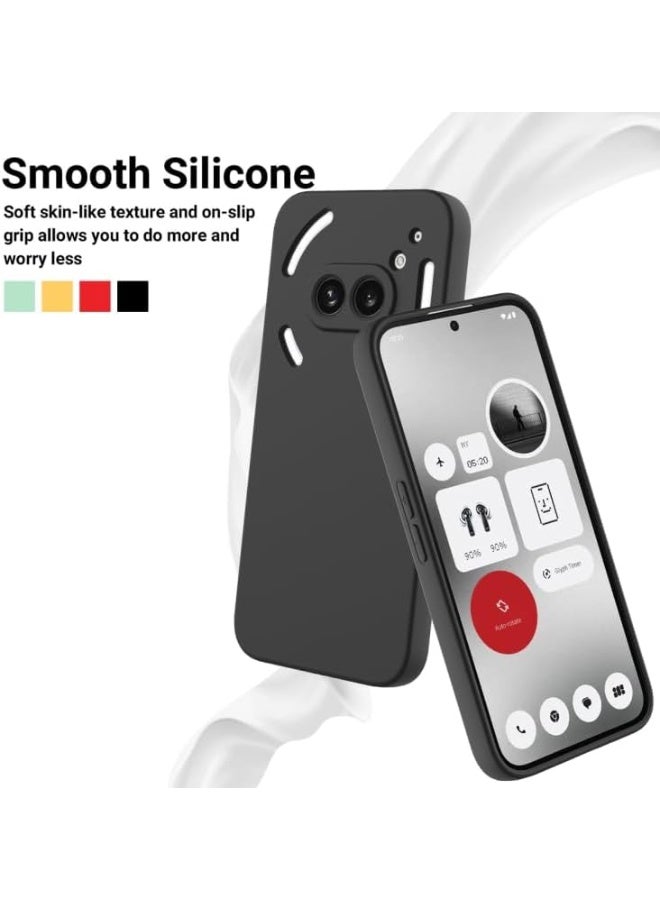 Case for Nothing Phone (2a) Black Cover Slim Fit Soft Back TPU Cover Flexible Silicone Matte for Nothing Phone 2a Black - Image 4