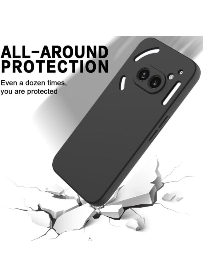 Case for Nothing Phone (2a) Black Cover Slim Fit Soft Back TPU Cover Flexible Silicone Matte for Nothing Phone 2a Black - Image 2