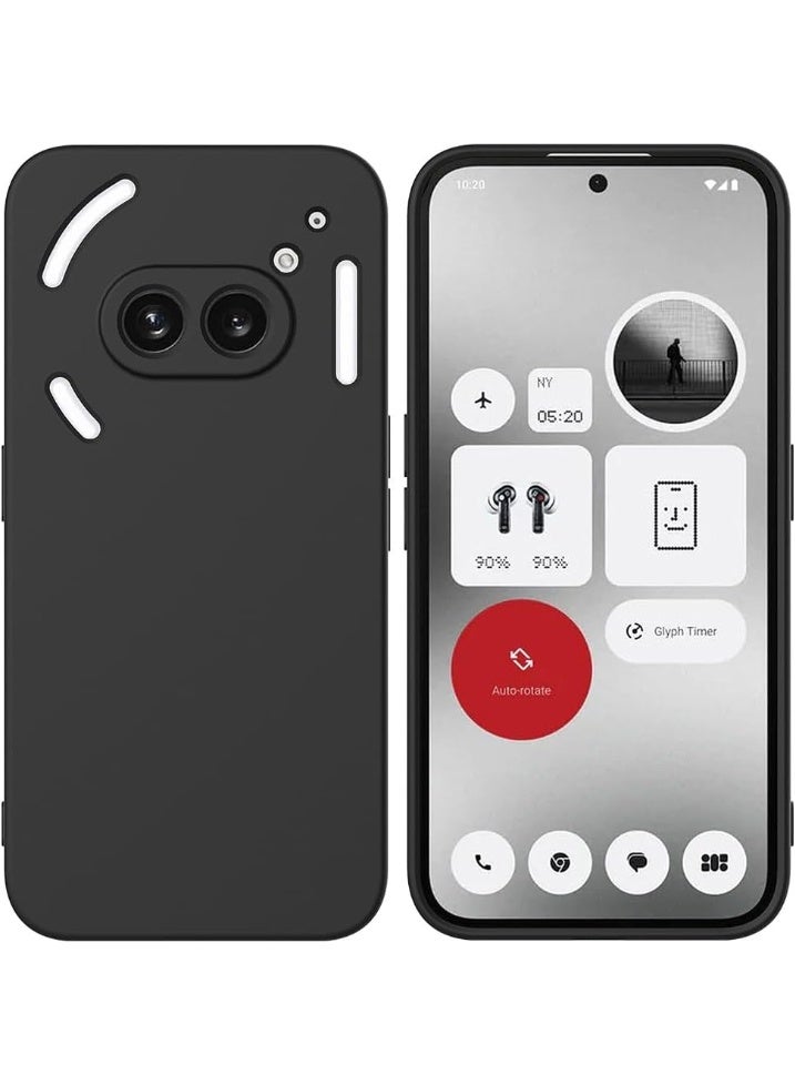Case for Nothing Phone (2a) Black Cover Slim Fit Soft Back TPU Cover Flexible Silicone Matte for Nothing Phone 2a Black - Image 1