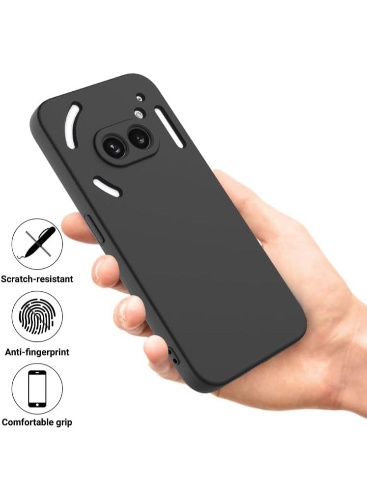Case for Nothing Phone (2a) Black Cover Slim Fit Soft Back TPU Cover Flexible Silicone Matte for Nothing Phone 2a Black - Image 3