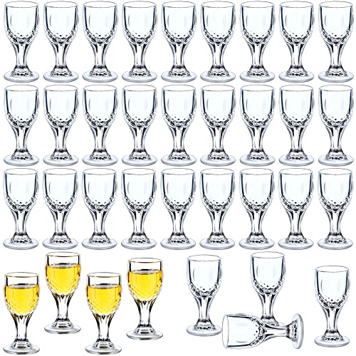 Ioffersuper 36Pack Shot Glasses Set 10Ml0338 Oz Mini Shot Glasses with Stem Mini Wine Glasses Thickness Glass