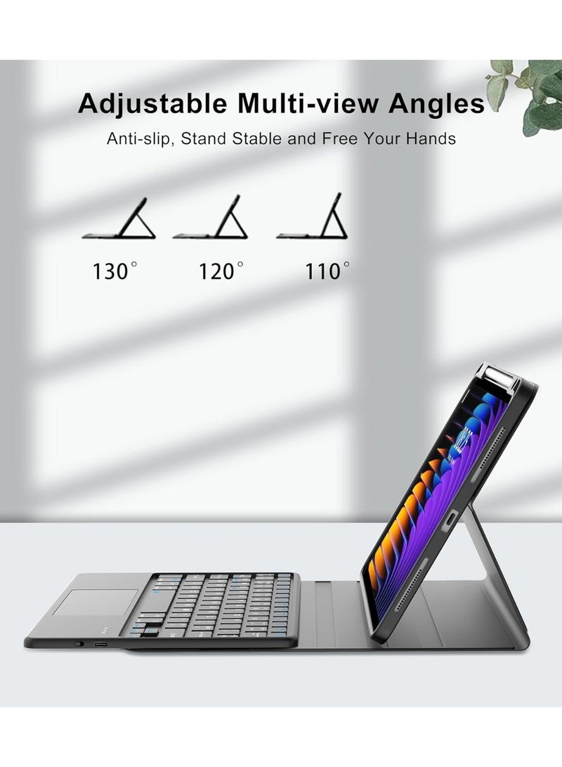 Keyboard case Compatible for Xiaomi Mi Pad 8 / Pad 8 Pro Ultra-thin PU leather Cover Detachable Bluetooth Keyboard with Arabic and English letter Touchpad and Pen Holder Compatible for Xiaomi Pad 8 - Image 4