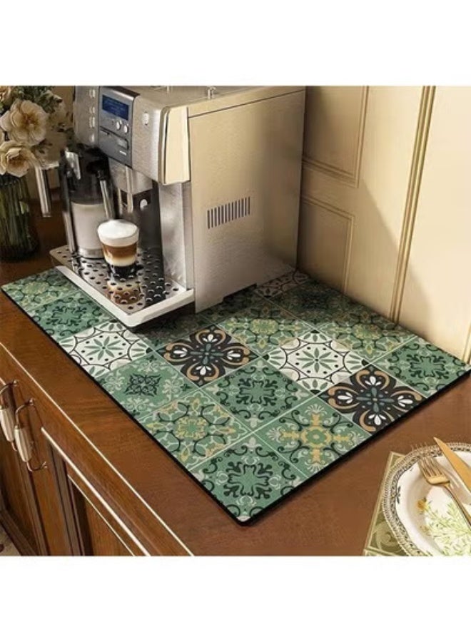 fantasize Coffee Maker Mat for Countertop, Absorbent Drying Mat Coffee Bar Accessories, Dish Drying Mat for Kitchen, Absorbent Quick Drying Mat for Kitchen Counter Coffee Machine Mat 40x60cm - Image 1