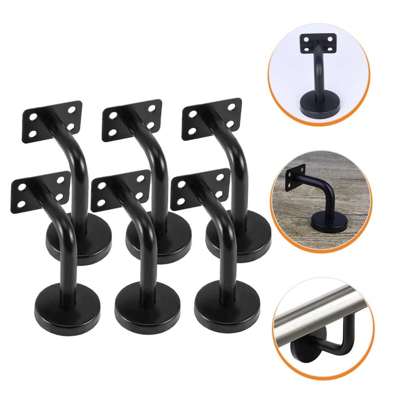 6 Pcs Stainless Steel Handrail Brackets Wall Mount Support For Stair Railing Banisters - Image 4