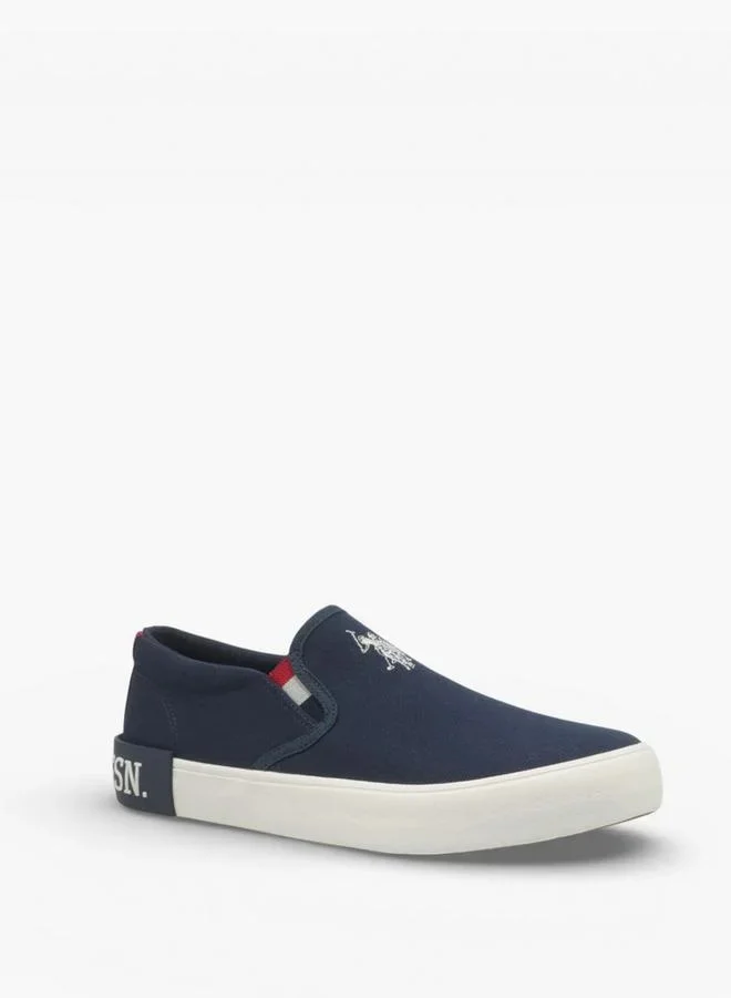 U.S. Polo Assn. U.S. Polo Assn. Men’s Navy TOMAN GLB 6FX Slip-On Sneakers – Casual Canvas Lifestyle Shoes for Everyday Comfort