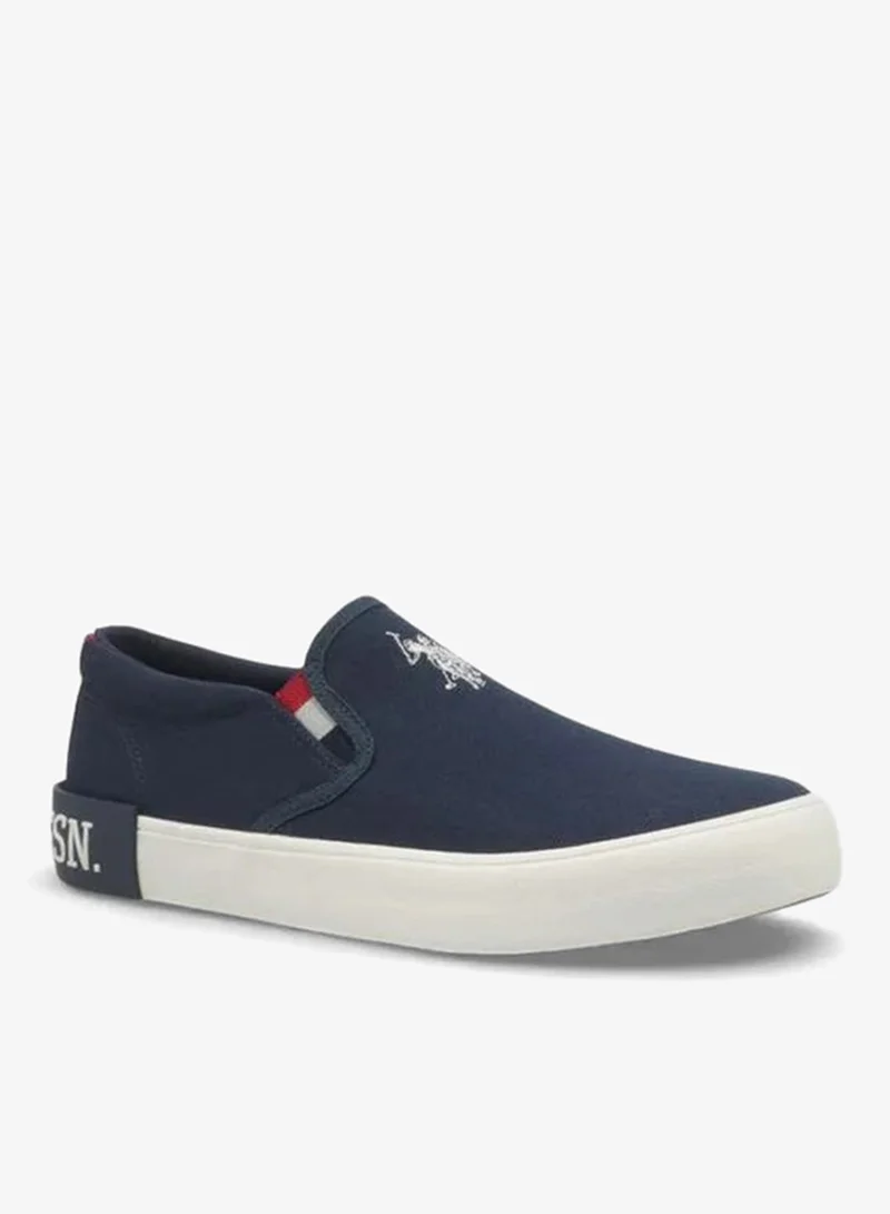 يو اس بولو اسن U.S. Polo Assn. Men’s Navy TOMAN GLB 6FX Slip-On Sneakers – Casual Canvas Lifestyle Shoes for Everyday Comfort