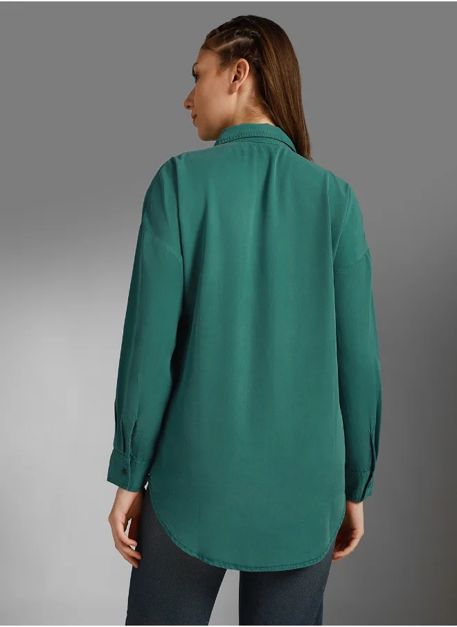 هاي ستار Women Forest Green Shirts