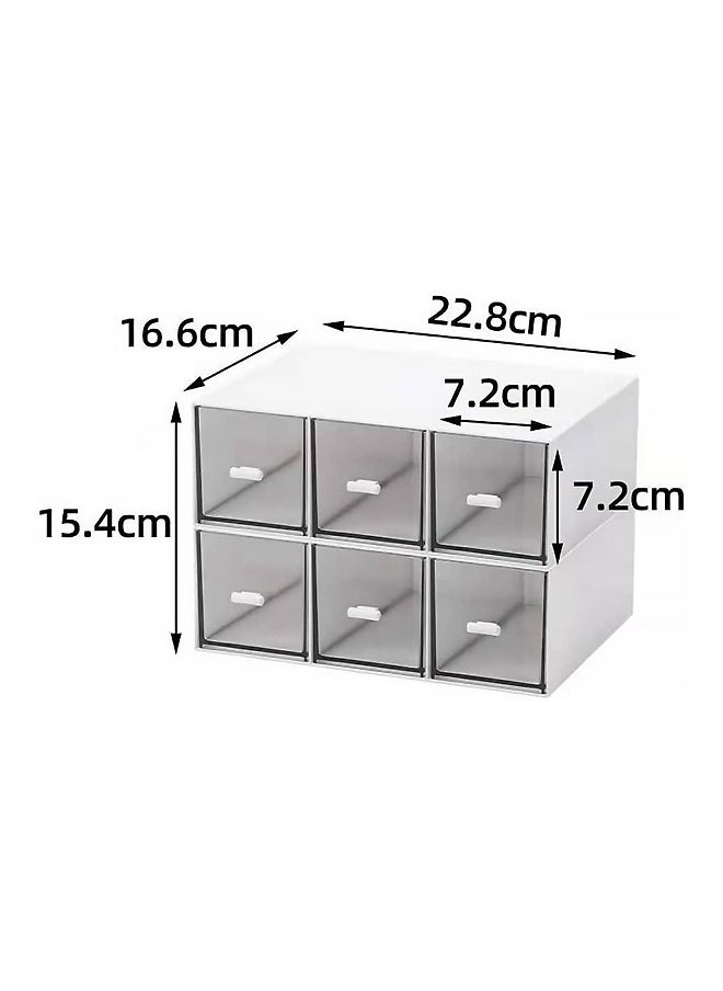 WooFree Two White Plastic Storage Boxes Tea Coffee Cosmetics Stationeries Storage Containers  - Image 2