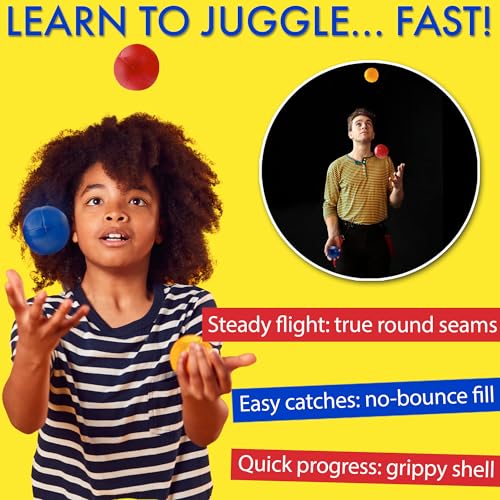Covelico Juggling Balls Set of 3 Vibrant Juggling Balls for Beginners Learn to Juggle with Juggle Balls Suitable for Kids Teens Adults Beginner Professional Kit Stylish Bag Instructions - Image 5