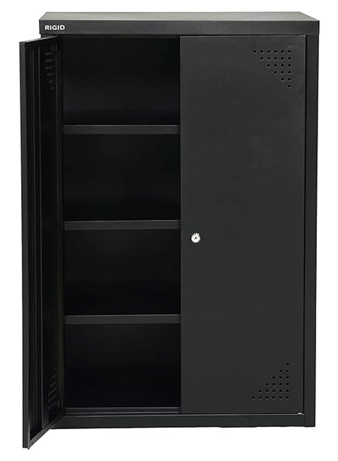 RIGID Steel Shoe Rack with Doors | 3 Shelves Storage Cabinet with Ventilation Holes | Pre- Assembled, Round Cam Lock with 2 Keys | Shoe Storage Unit - Home, Office, Living Room - Image 4