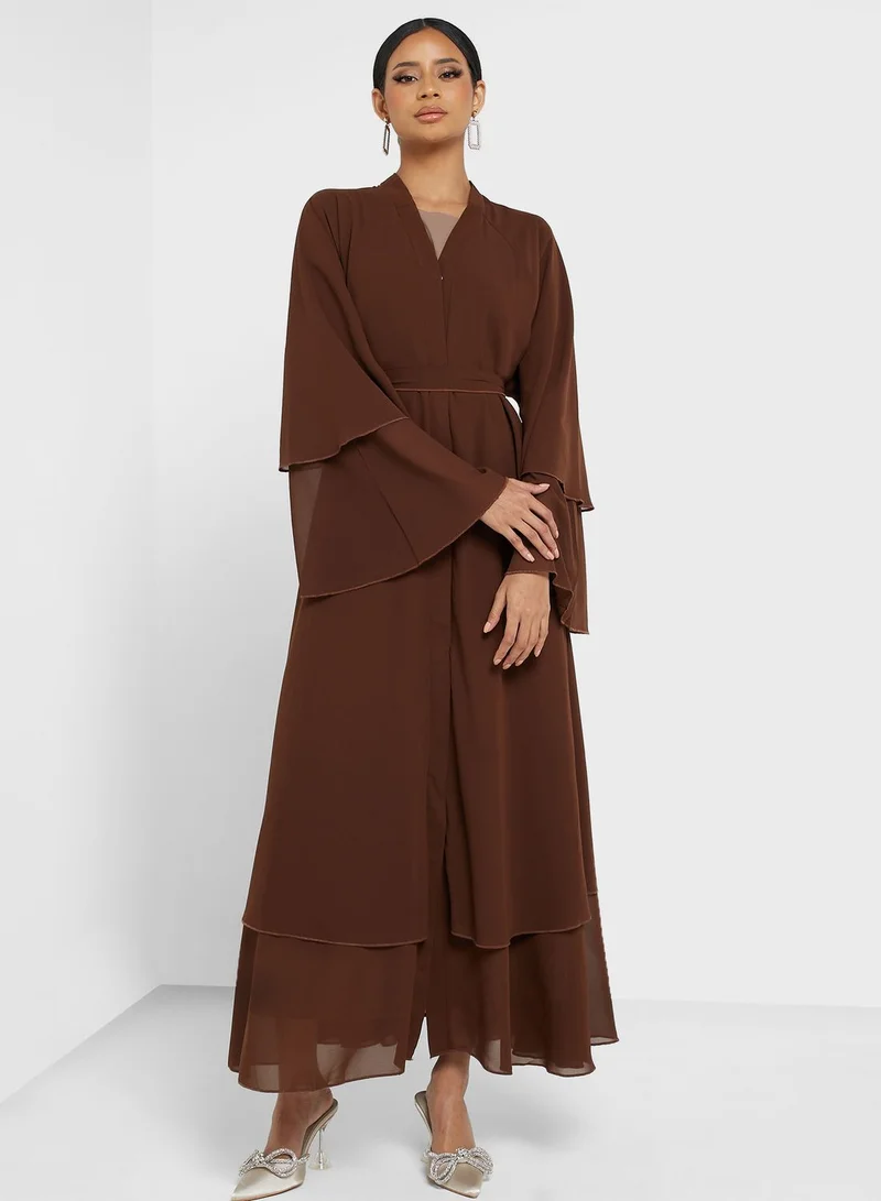 Khizana Layered Hem Abaya
