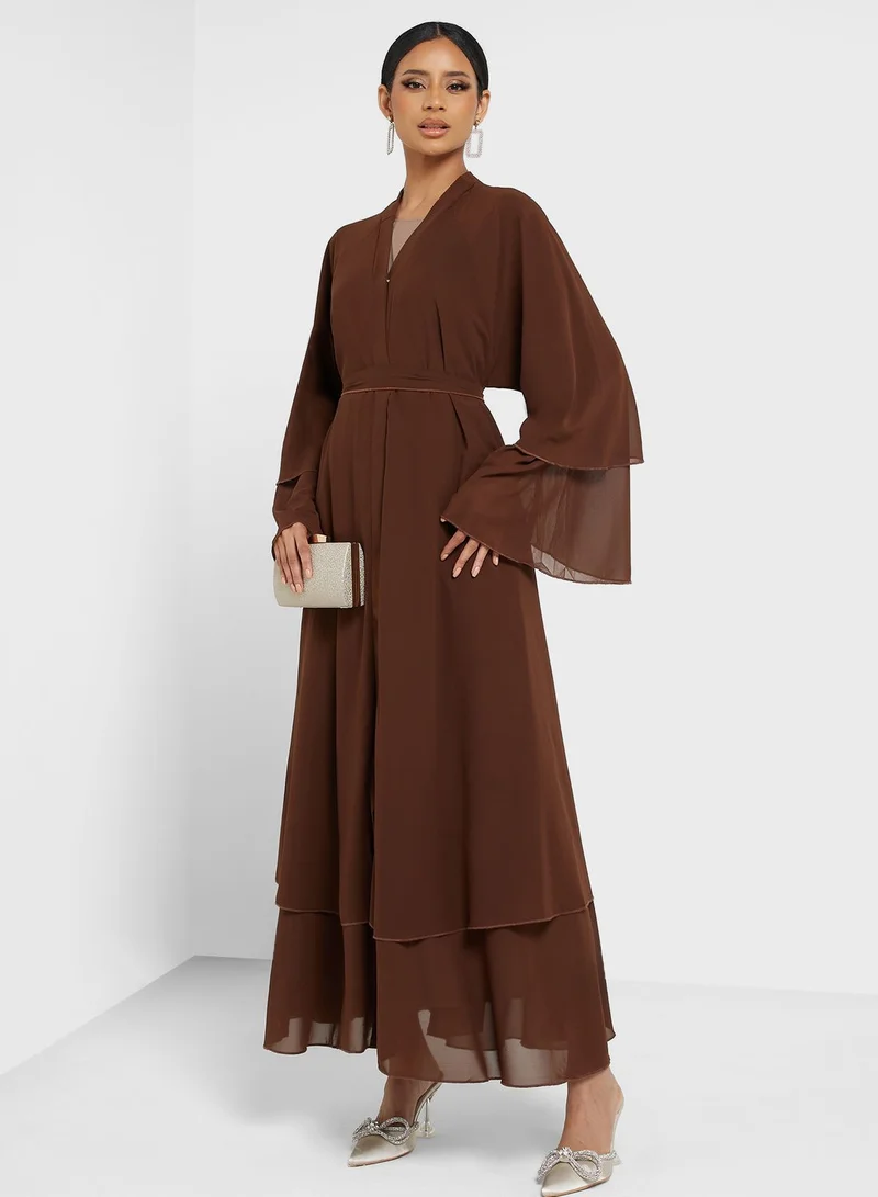 Khizana Layered Hem Abaya